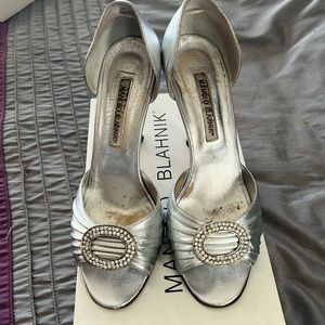 Lovely silver Manolos need a new home!